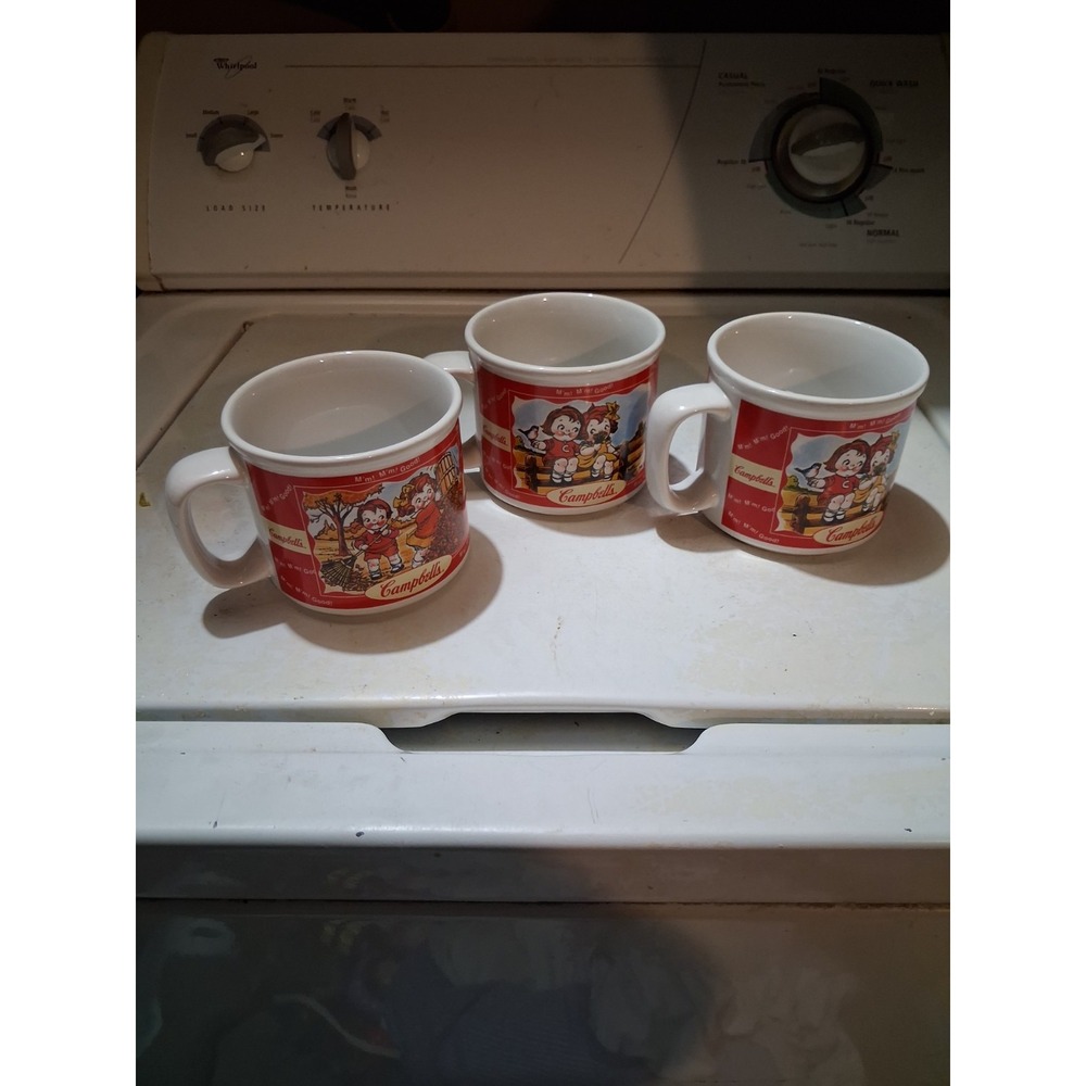 Vintage 1990's Campbells Kids Soup Mugs Houston Harvest Set Of 3